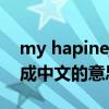 my hapiness的中文意思 my hapines翻译成中文的意思