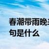 春潮带雨晚来急下一句 春潮带雨晚来急下一句是什么 