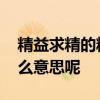 精益求精的精是什么意思 精益求精的精是什么意思呢