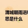 渭城朝雨浥轻尘的意思 渭城朝雨浥轻尘的意思是什么