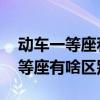 动车一等座和二等座的区别 动车一等座和二等座有啥区别