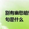 别有幽愁暗恨生下一句 别有幽愁暗恨生下一句是什么
