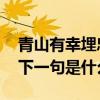 青山有幸埋忠骨的下一句 青山有幸埋忠骨的下一句是什么 