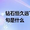 钻石恒久远下一句经典台词 钻石恒久远下一句是什么