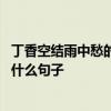 丁香空结雨中愁的上一句是什么 丁香空结雨中愁的上一句是什么句子 