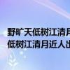 野旷天低树江清月近人出自唐代诗人孟浩然的哪首诗 野旷天低树江清月近人出自哪里