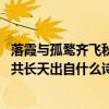 落霞与孤鹜齐飞秋水共长天出自哪首诗 落霞与孤鹜齐飞秋水共长天出自什么诗