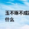 玉不琢不成器的意思 玉不琢不成器的意思是什么