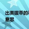 出类拔萃的萃什么意思 出类拔萃的萃是什么意思