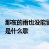 那夜的雨也没能留住你是什么歌 歌词那夜的雨也没能留住你是什么歌