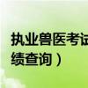 执业兽医考试成绩查询时间（执业兽医考试成绩查询）