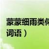 蒙蒙细雨类似的词语写三个（蒙蒙细雨类似的词语）