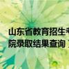 山东省教育招生考试院录取结果查询（山东省教育招生考试院录取结果查询）