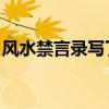 风水禁言录写了什么（风水禁言录 写了什么）