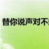 替你说声对不起（关于替你说声对不起介绍）