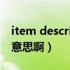 item description是什么意思（item是什么意思啊）