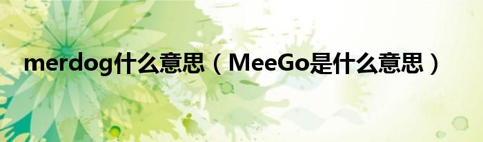 是什么意思什么意思merdogMeeGo