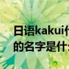 日语kakui什么意思（日语kaku是说一个人的名字是什么名字）