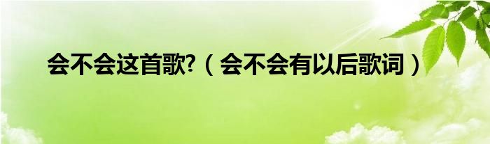 会不会这首歌?（会不会有以后歌词）