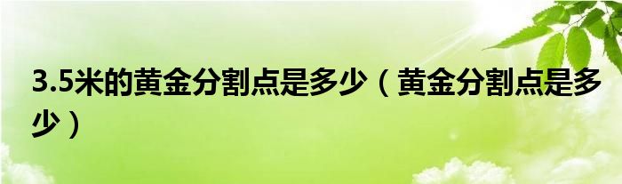 3.5米的黄金分割点是多少（黄金分割点是多少）