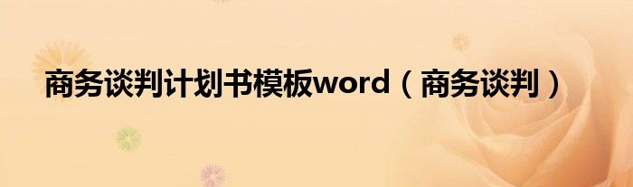 商务谈判计划书模板word（商务谈判）