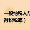 一般纳税人所得税税率是多少（一般纳税人所得税税率）