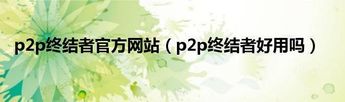 p2p终结者官方网站（p2p终结者好用吗）