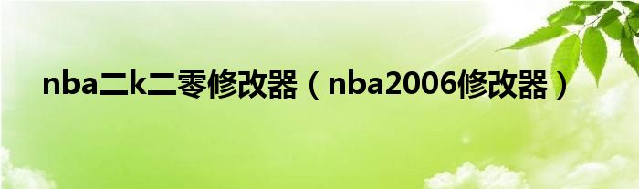 nba二k二零修改器（nba2006修改器）