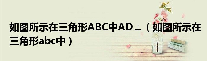 如图所示在三角形ABC中AD⊥（如图所示在三角形abc中）