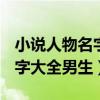小说人物名字大全男生(两个字)（小说人物名字大全男生）