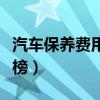 汽车保养费用排行榜一览（汽车保养费用排行榜）
