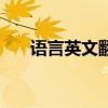 语言英文翻译是什么（语言英文翻译）