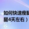 如何快速瘦腿在一星期且不反弹（怎样快速瘦腿4天左右）