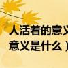 人活着的意义是什么为什么要活着（人活着的意义是什么）