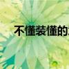 不懂装懂的意思解释（不懂装懂的意思）