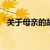 关于母亲的故事300字（关于母亲的故事）