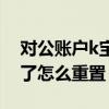对公账户k宝密码忘了怎么重置（k宝密码忘了怎么重置）