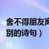 舍不得朋友离别的诗句有哪些（舍不得朋友离别的诗句）