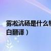 雾凇沆砀是什么物理现象（雾凇沆砀天与云与山与水上下一白翻译）