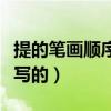 提的笔画顺序怎么写的呀（提的笔画顺序怎么写的）