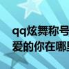 qq炫舞称号拥有你就拥有一切（炫舞称号亲爱的你在哪里）