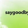 saygoodbye是永别吗（saygoodbye）