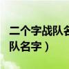二个字战队名 有吸引力的（2个字有诗意的战队名字）