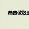 恭恭敬敬地看的词语（恭恭敬敬地看）
