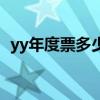 yy年度票多少钱一张（yy月票多少钱一张）