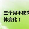 三个月不吃肉身体变化大吗（三个月不吃肉身体变化）