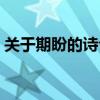 关于期盼的诗句古诗（关于期盼的经典诗句）