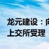 龙元建设：向特定对象发行A股股票申请获得上交所受理
