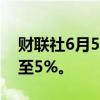 财联社6月5日电，美国天然气期货跌幅扩大至5%。