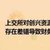 上交所对创兴资源及有关责任人予以监管警示 公司会计处理存在差错导致财务信息披露不准确
